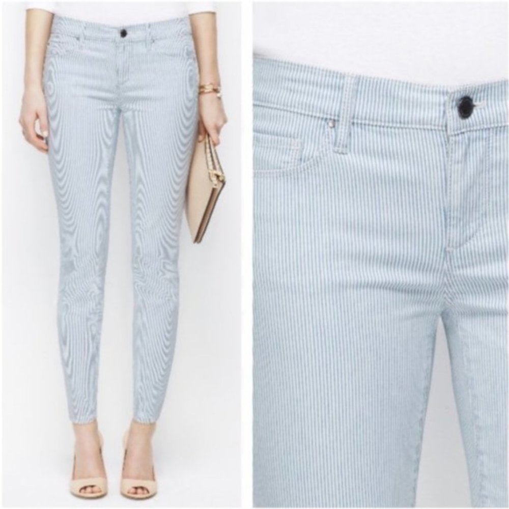 H&M ~ Railroad stripe skinny ankle jeans